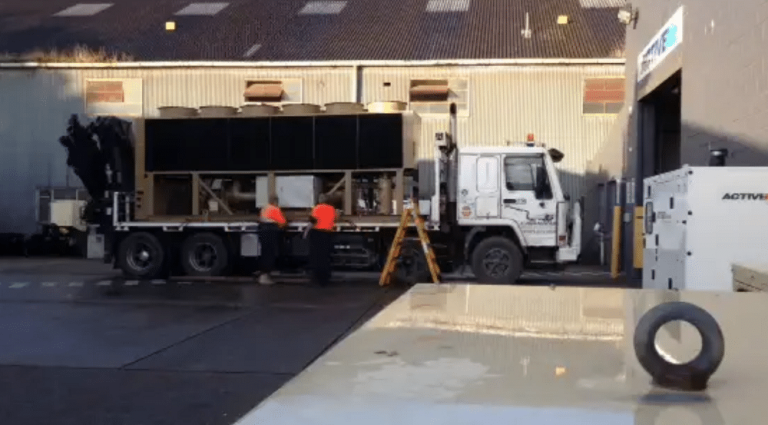 Time Lapse Of A 750kW Chiller Being Loaded To A Truck